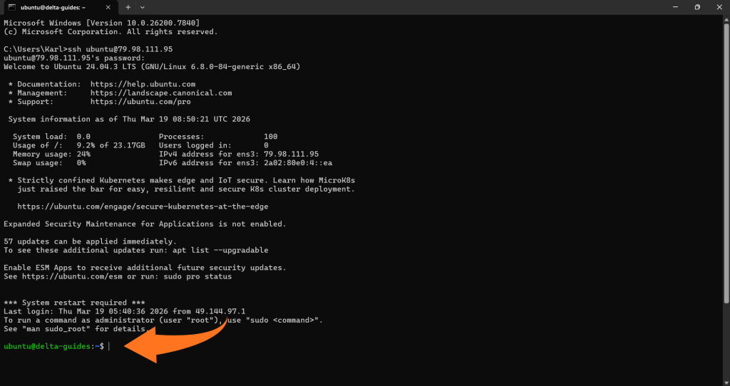 Свържете се с вашия VPS чрез SSH