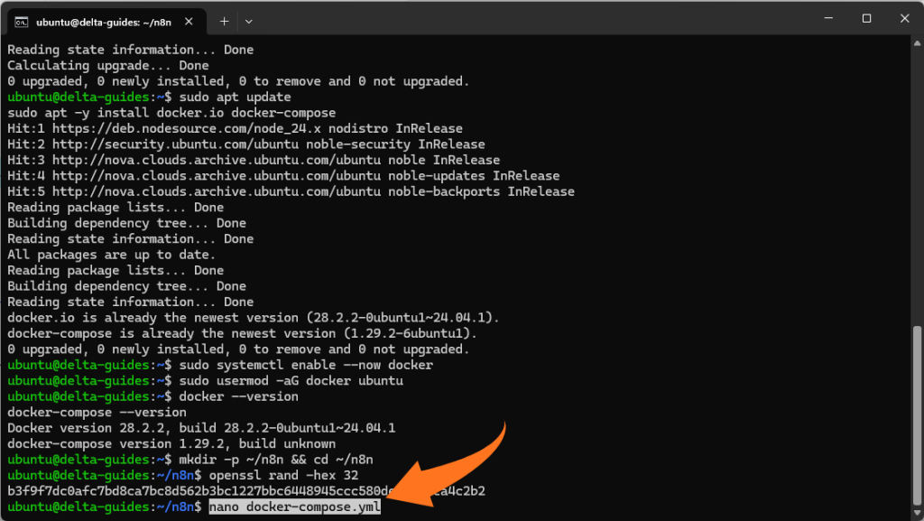 Създайте файла compose