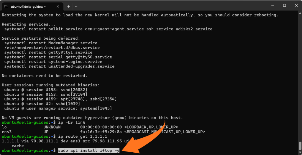 Инсталиране на iftop
