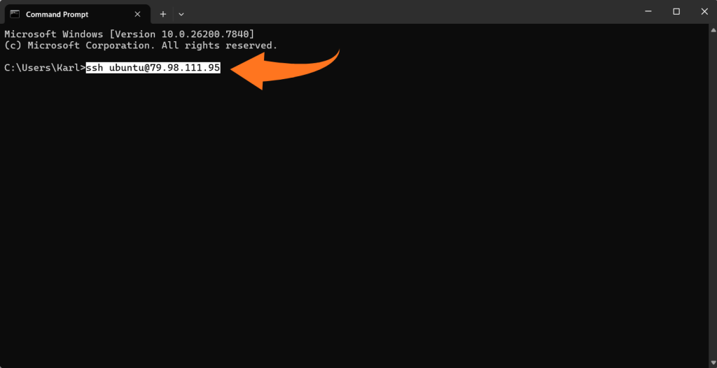 Изпълнете SSH командата