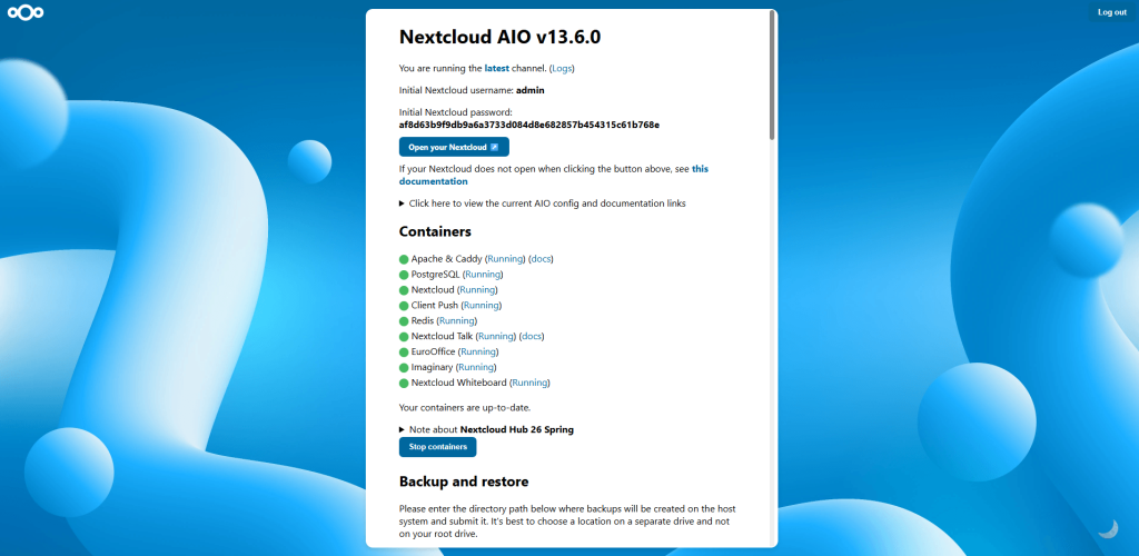 Стартирайте останалите Nextcloud контейнери